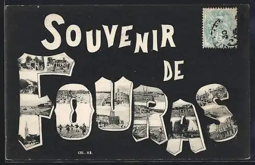 AK Fouras, Souvenir de Fouras avec diverses vues de la ville