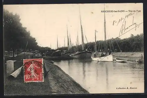 AK Meschers-les-Bains, Vue du port avec voiliers et bateaux amarrés