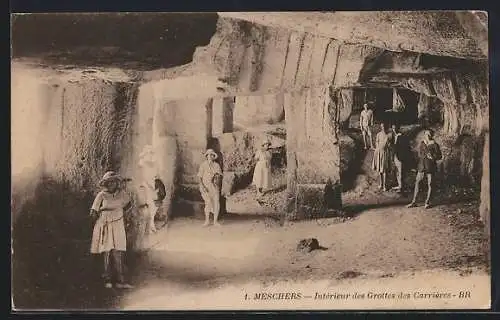 AK Meschers, Intérieur des Grottes des Carrières