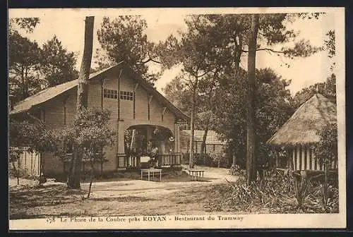 AK Royan, Le Phare de la Coubre près de Royan, Restaurant du Tramway