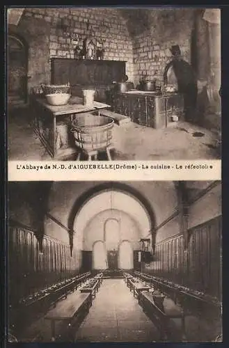 AK Aiguebelle /Drôme, La cuisine et le réfectoire de l`Abbaye de N.-D.