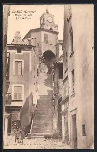 AK Crest /Drôme, Escalier des Cordeliers