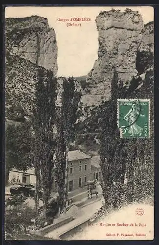 AK Omblèze, Moulin et Rocher de la Pipe dans les gorges