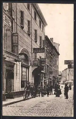 AK Montélimar, Hôtel de l`Europe et Rue Nationale animée