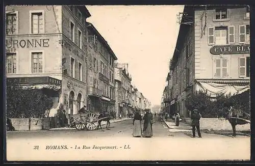 AK Romans, La Rue Jacquemart, Hotel de la Couronne