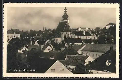 AK Sierning bei Steyr, Teilansicht mit Kirche