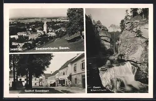 AK Saxen /O.-Oe., Gasthof Gusenbauer, Klamschlucht