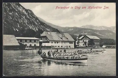 AK Steeg am Hallstättersee, Ferienhort und Ruder-Veranstaltung