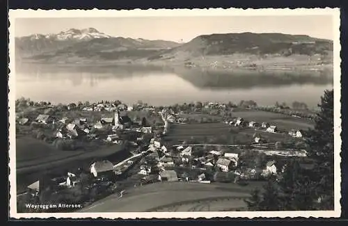 AK Weyregg am Attersee, Teilansicht mit Kirche