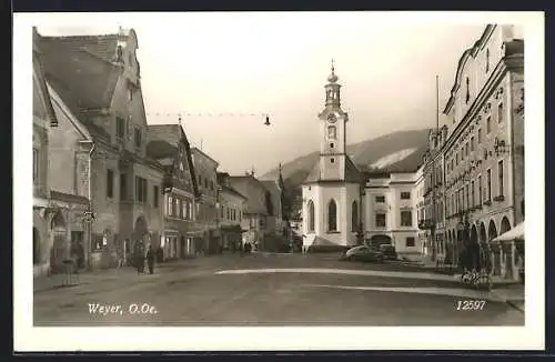 AK Weyer, Ortsansicht mit Strassenblick