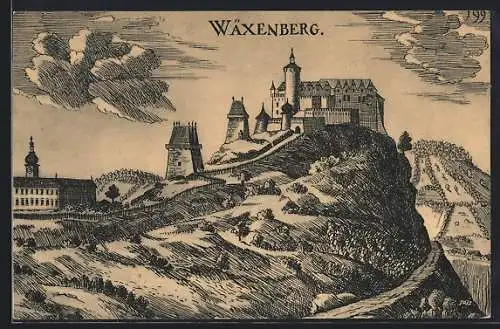 Künstler-AK Waxenberg /O.-Oe., Die Burg im Jahre 1674