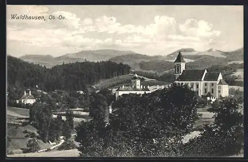 AK Waldhausen /O.-Oe., Ortsansicht mit Kirche