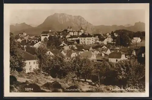 AK Lambach /Oberdonau, Teilansicht mit Traunstein