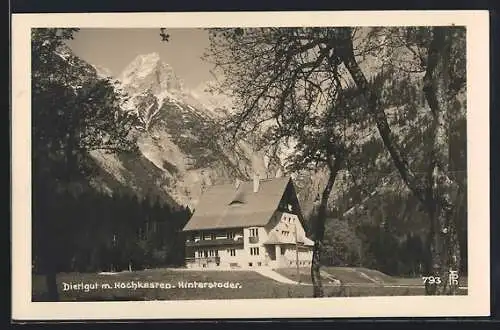 AK Hinterstoder, Gasthof Dietlgut mit Hochkasten, Inh. Franz Bachleitner