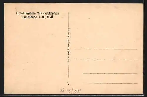 AK Feldkirchen an der Donau, Landshaag, Erholungsheim Faustschlösschen