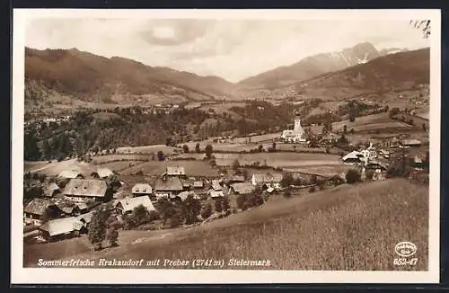 AK Krakaudorf /Steiermark, Ortsansicht mit Preber