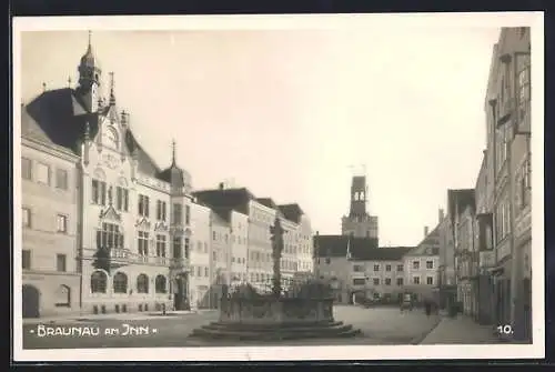 AK Braunau a. Inn, Partie am Stadtplatz