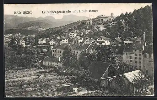 AK Bad Ischl, Leitenbergerstrasse mit Hotel Bauer