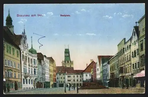 AK Braunau am Inn, Partie am Stadtplatz