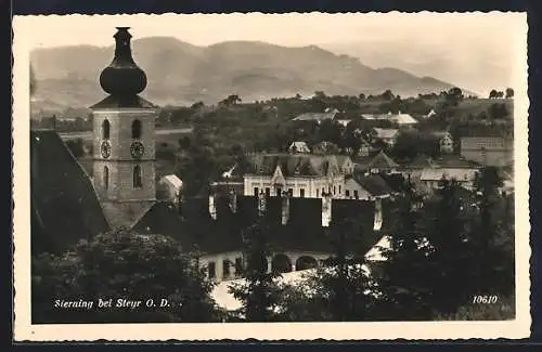 AK Sierning /O.-Oe., Teilansicht mit Kirche