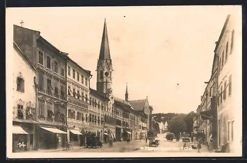 AK Mauerkirchen /O.Ö., Strassenpartie mit Gasthof Schuber