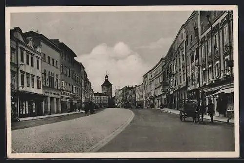 AK Vöcklabruck /O. D., Kaufhaus Derflinger und die Handels- und Gewerbehalle