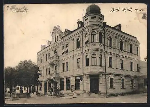 AK Bad Hall /O.-Ö., Restaurant Emilienhof mit Strassenpartie