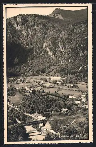 AK Weyer /O.-Ö., Kastenreith mit Brücke aus der Vogelschau