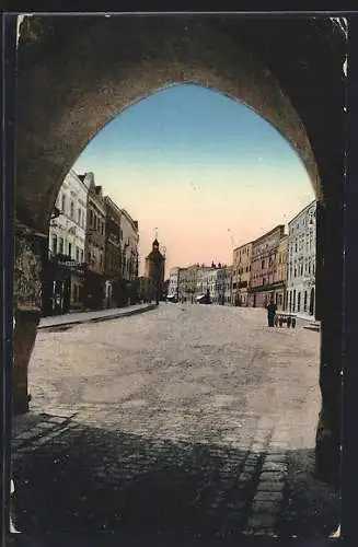 AK Vöcklabruck, Partie auf dem Stadtplatz