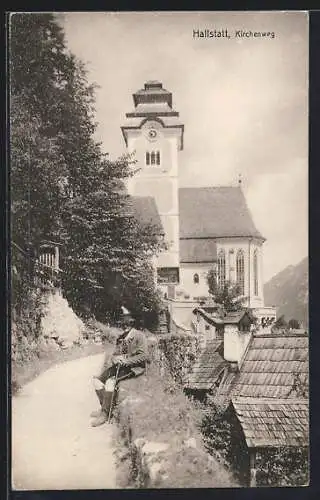 AK Hallstatt, Partie am Kirchenweg