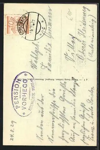 AK Kötschach-Mauthen, Vorhegg, Alpengasthaus mit Berghintergrund