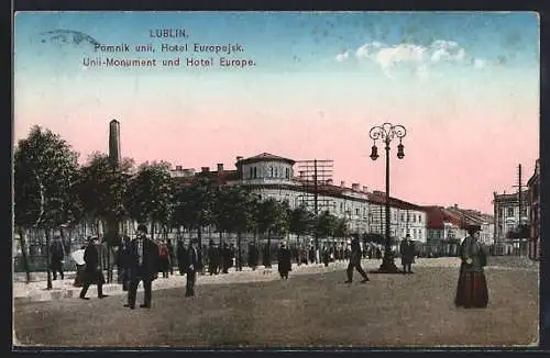 AK Lublin, Unii-Monument und Hotel Europe