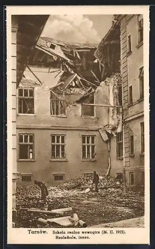 AK Tarnow, Ansicht der zerschossenen Realschule