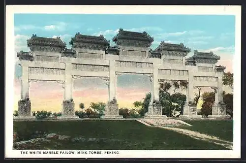 AK Peking, Ming Tombs, The White Marble Pailow