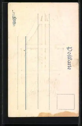 AK Weihnachtsmann blickt durch das Fenster