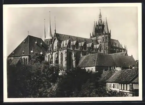 Foto-AK Deutscher Kunstverlag, Nr. 5: Erfurt, Dom und Severikirche von Südwest