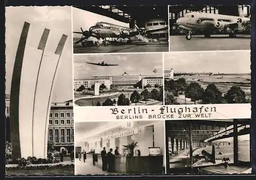 AK Berlin, Flughafen, Innenansicht, Denkmal