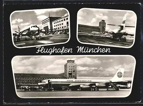 AK München, Flughafen mit Flugzeug der Pan American