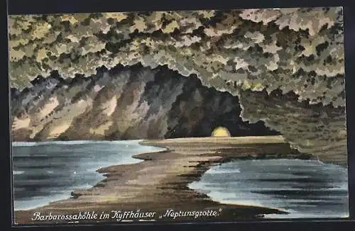 AK Barbarossahöhle im Kyffhäuser, Neptunsgrotte