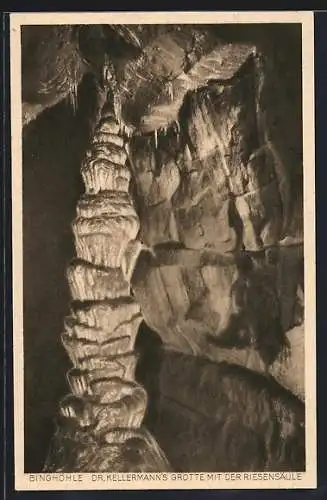 AK Streitberg, Binghöhle, Dr. Kellermann`s Grotte mit der Riesensäule