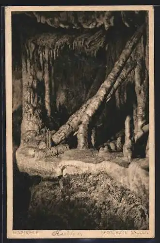 AK Binghöhle, Gestürzte Säulen, umgestürzte Stalagmiten