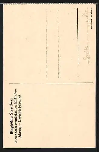 AK Streitberg /Fränkische Schweiz, Binghöhle, Partie aus dem Kerzensaal