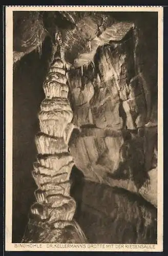 AK Streitberg, Binghöhle, Dr. Kellermann`s Grotte mit der Riesensäule