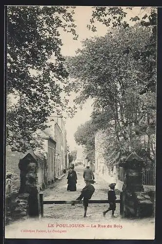 AK Le Pouliguen, La Rue du Bois