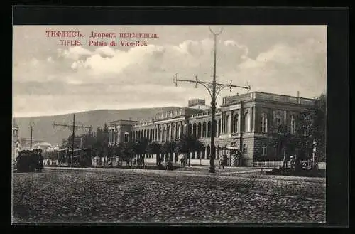 AK Tiflis, Palais du Vice-Roi, Strassenbahn