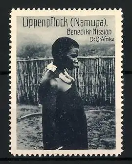 Reklamemarke Deutsch-Ost-Afrika, Benediktiner Mission, Lippenflock, Namupa