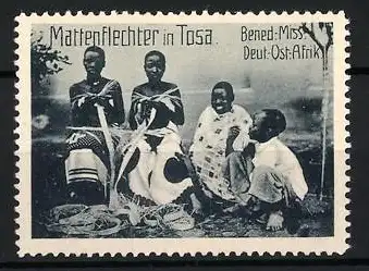 Reklamemarke Deutsch-Ost-Afrika, Benediktiner Mission, Mattenflechter in Tosa