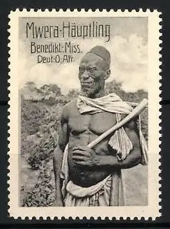 Reklamemarke Deutsch-Ost-Afrika, Benediktiner Mission, Mwera-Häuptling