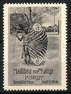 Reklamemarke Deutsch-Ost-Afrika, Benediktiner Mission, Msangakrieger Madibira