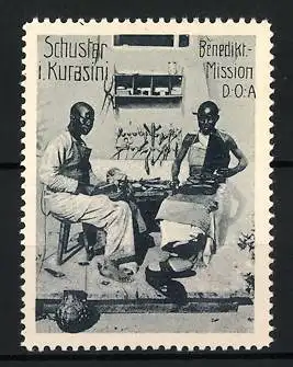 Reklamemarke Deutsch-Ost-Afrika, Benediktiner Mission, Schuster in Kurasini